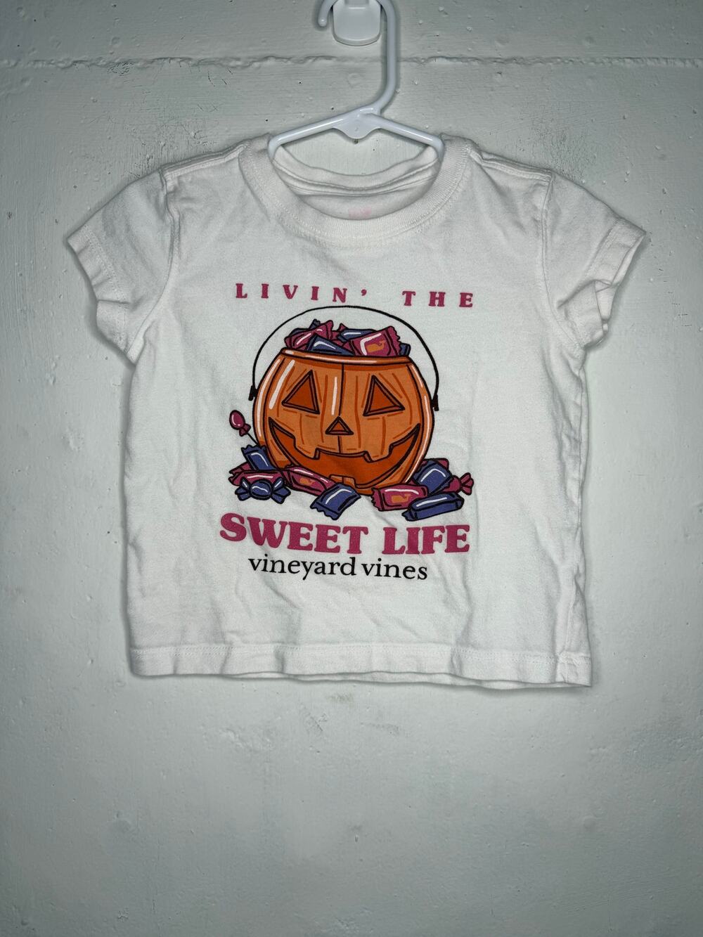 Vineyard Vines Halloween Girls 3T Sweet Life T Shirt Cotton White Graphic